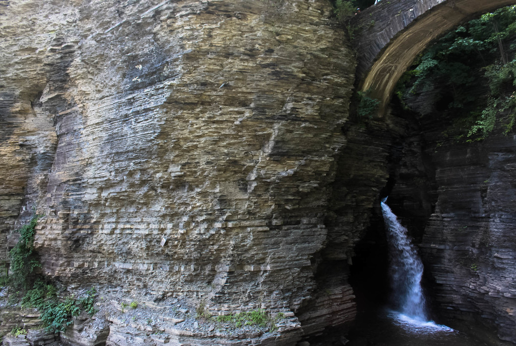 Rock formation and waterfall by mittens