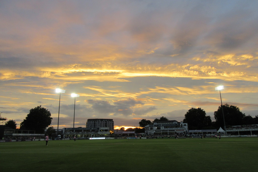 Sunset over Essex County Ground by lellie