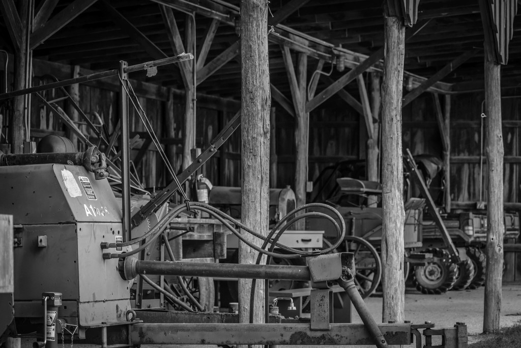 Antique Farm Equipment in Black and White by marylandgirl58