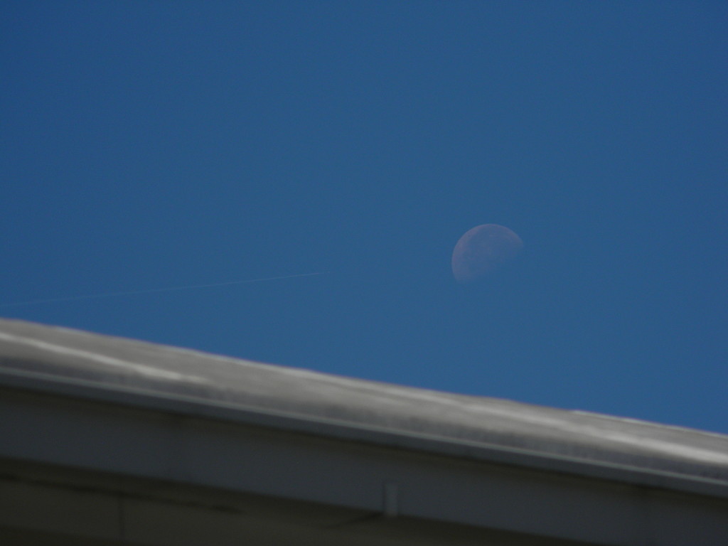 Moon over Roof by sfeldphotos