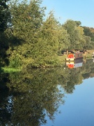 21st Sep 2019 - I was drawn to the brightness of the back of the narrow boat amongst the green