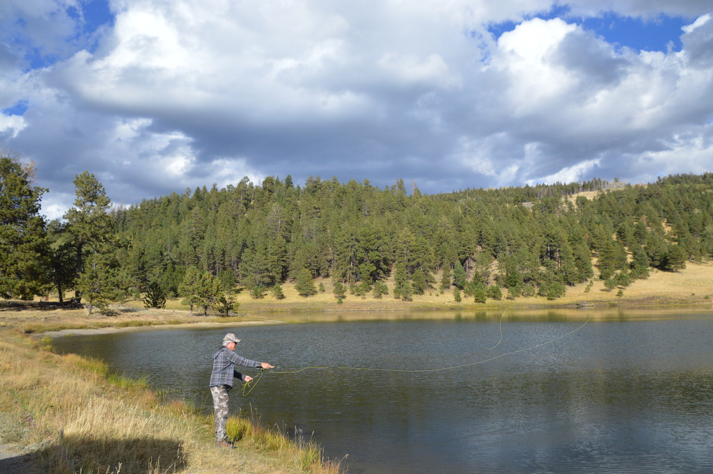 Fly Fishing In Cirle Lake, Valle Vidal by bigdad
