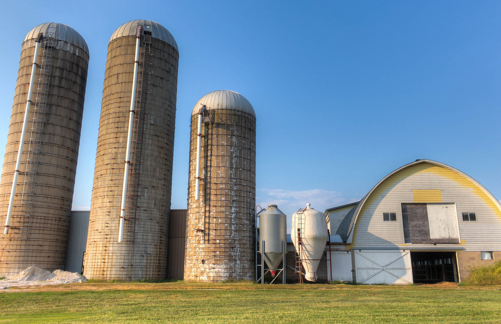 Silos and barn by mittens