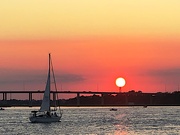 6th Oct 2019 - Sailboat at sunset, Ashley River at Charleston Harbor