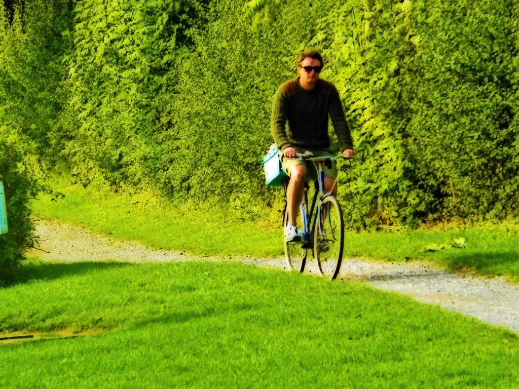 Green Bicycle Man by ajisaac
