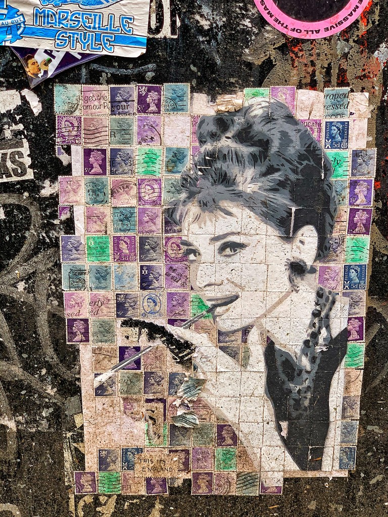 Audrey Hepburn on stamps.  by cocobella