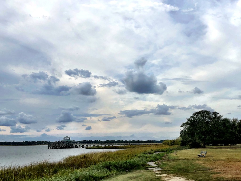 Lovely skies over the Ashley River at Brittlebank Park. by congaree