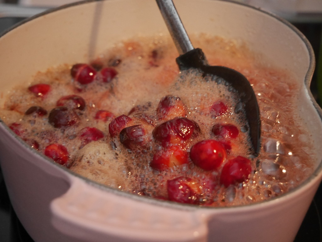 Making cranberry sauce...  by gq