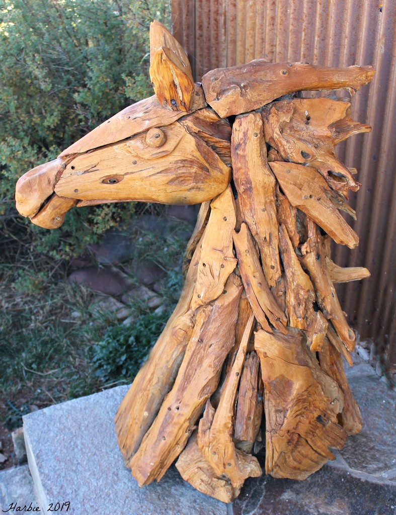 Wooden Horse Sculputure by harbie