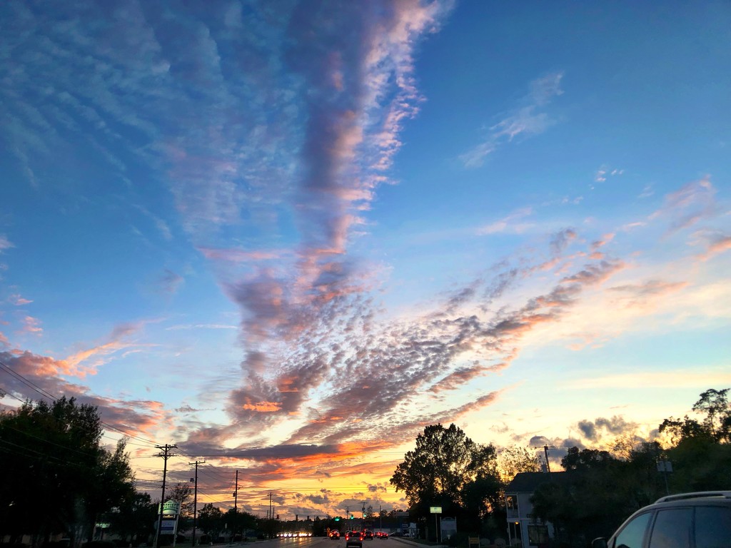 An unusual cloud formation at sunset yesterday  by congaree