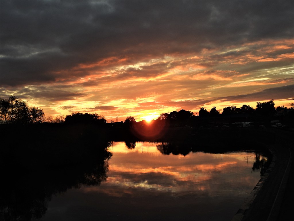 Sunset from Wilford Toll Bridge by oldjosh