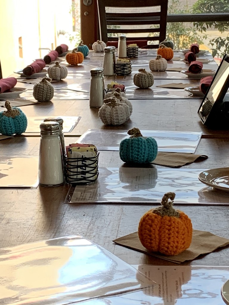 The knit pumpkins  by louannwarren
