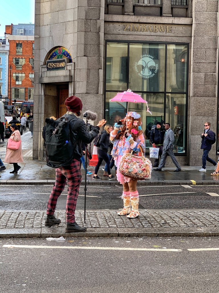 Pink lady in London.  by cocobella