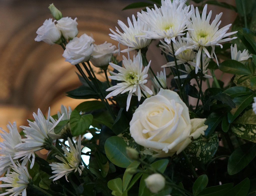 flowers in Romsey Abbey by quietpurplehaze