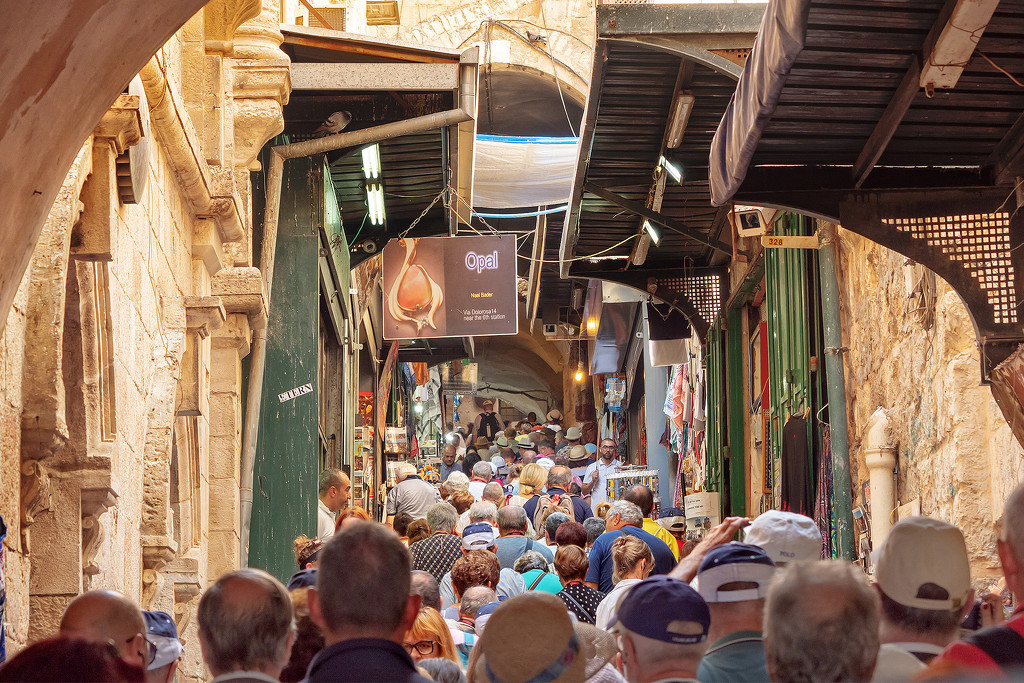 Crowds in Jerusalem by lynne5477