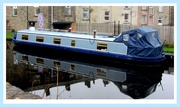 24th Nov 2019 - A blue narrow boat.Leeds Liverpool canal.