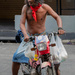 Street Scene Motor Cyclist by lumpiniman