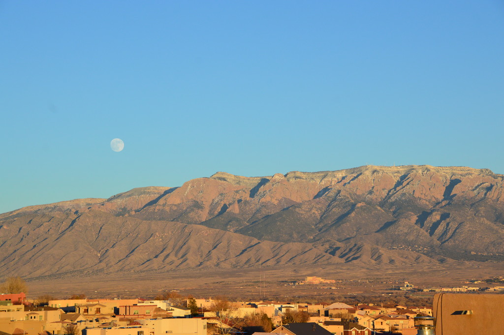 Moon Rise Over The Sandia's by bigdad