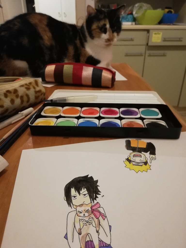 Drawing a christmas card for my best friend by nami
