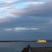 Tour boat in Charleston Harbor at sunset. by congaree