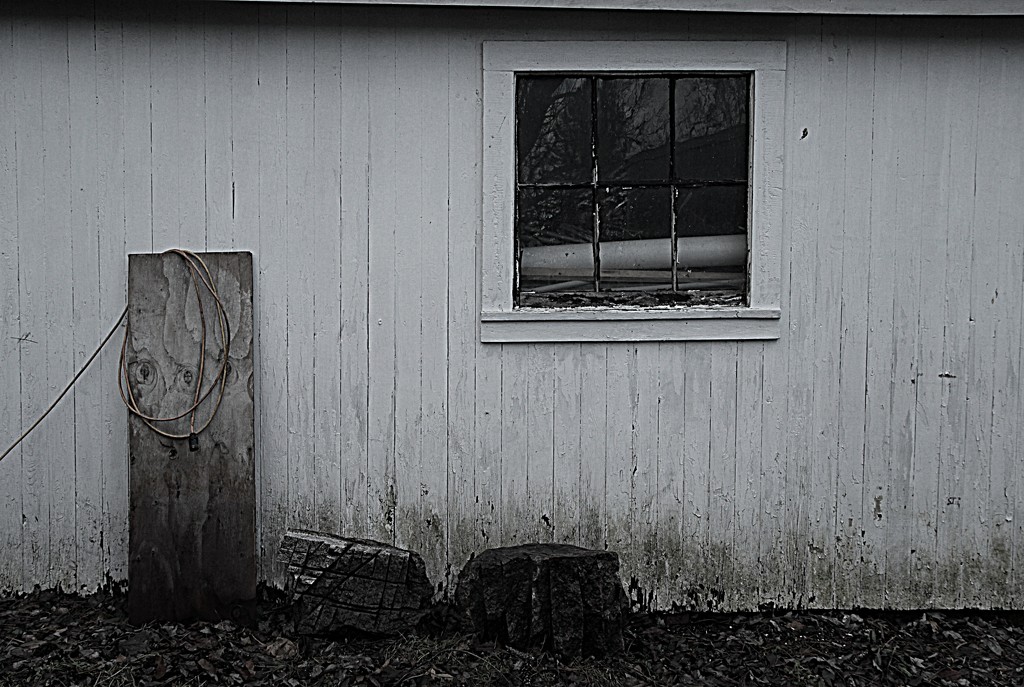 Two Large Stones by the Side of the Garage by olivetreeann