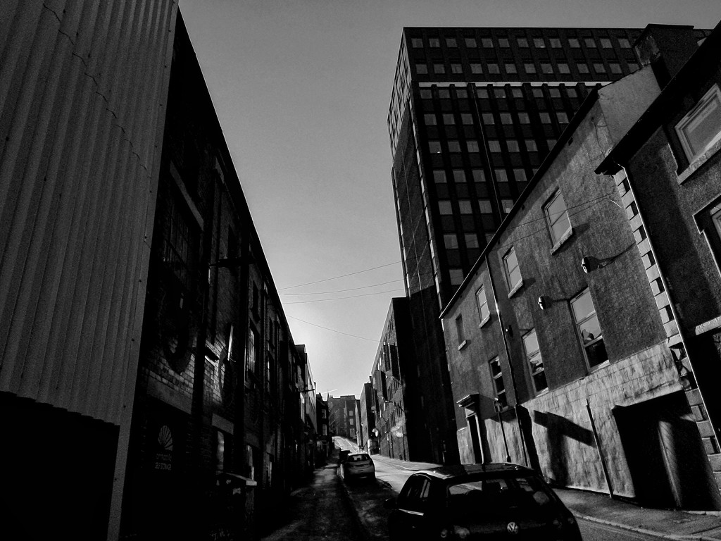 Black and white buildings, Sheffield UK by isaacsnek