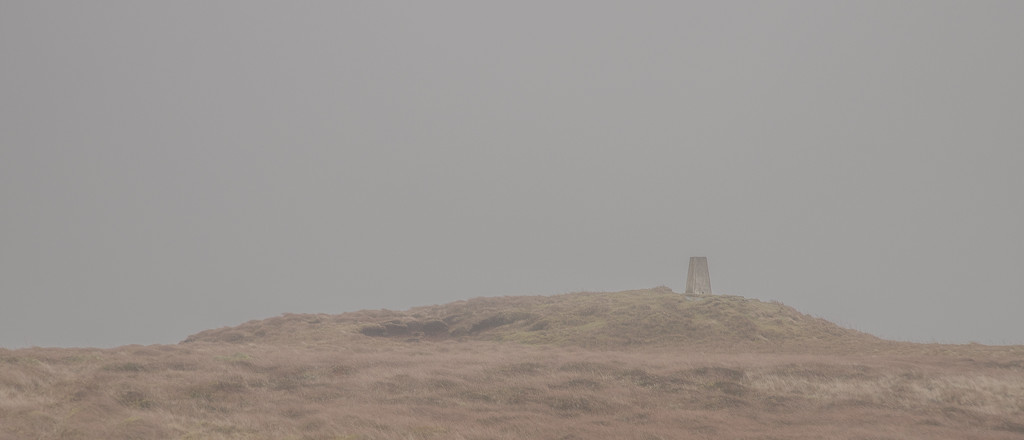 Trig Point in the Mist by lifeat60degrees