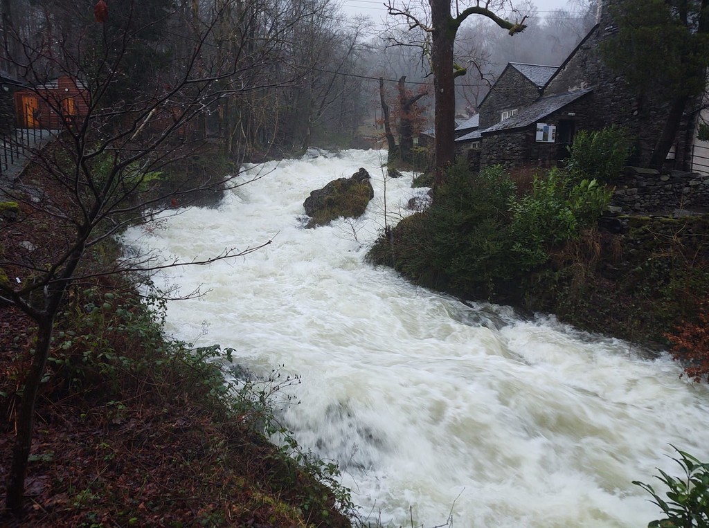 Rydal Hall Beck during Storm Ciara by philhendry