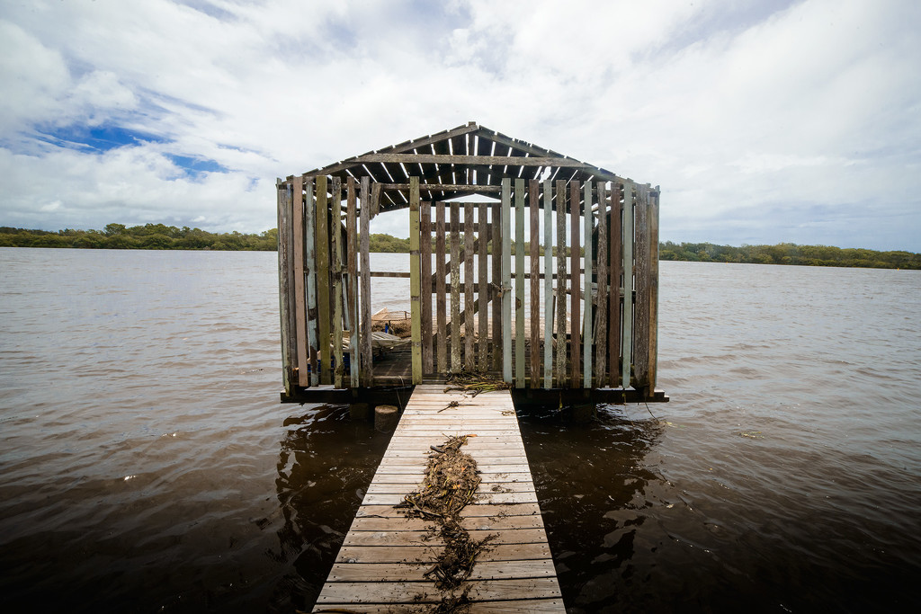 Maroochy River boat shed by jeneurell