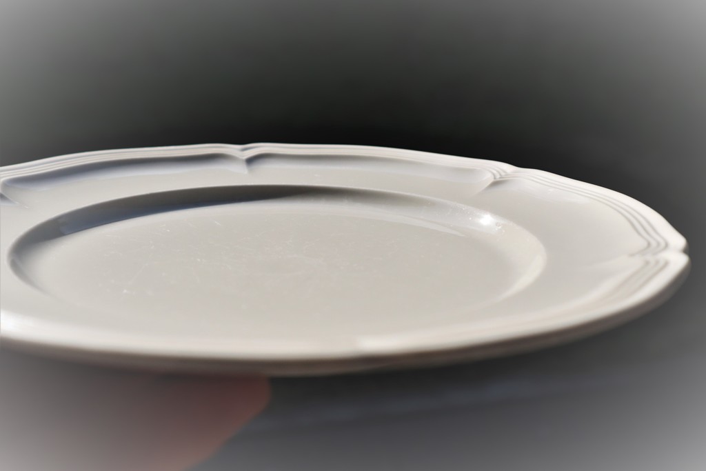 An empty plate but for its shadow by sandradavies