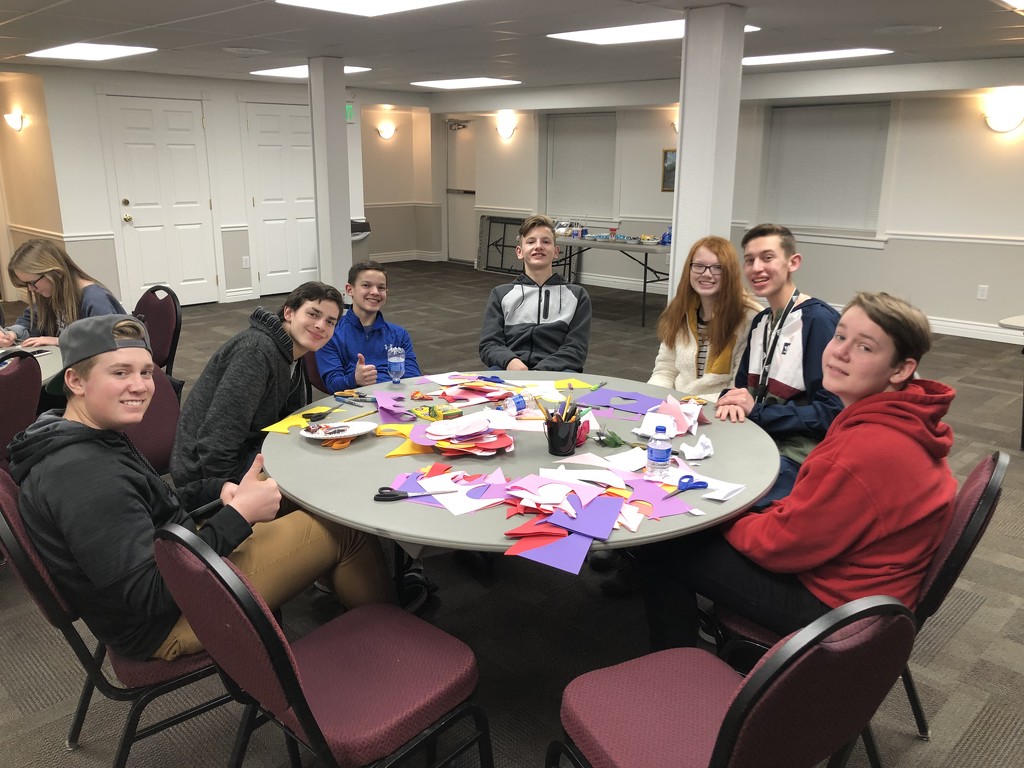 Ycc making hearts to give to assistant living center by allisonichristensenyahoocom