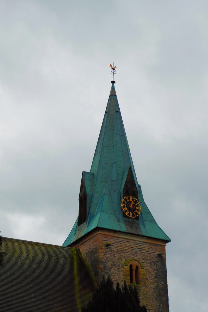 The distinctive green spire by speedwell