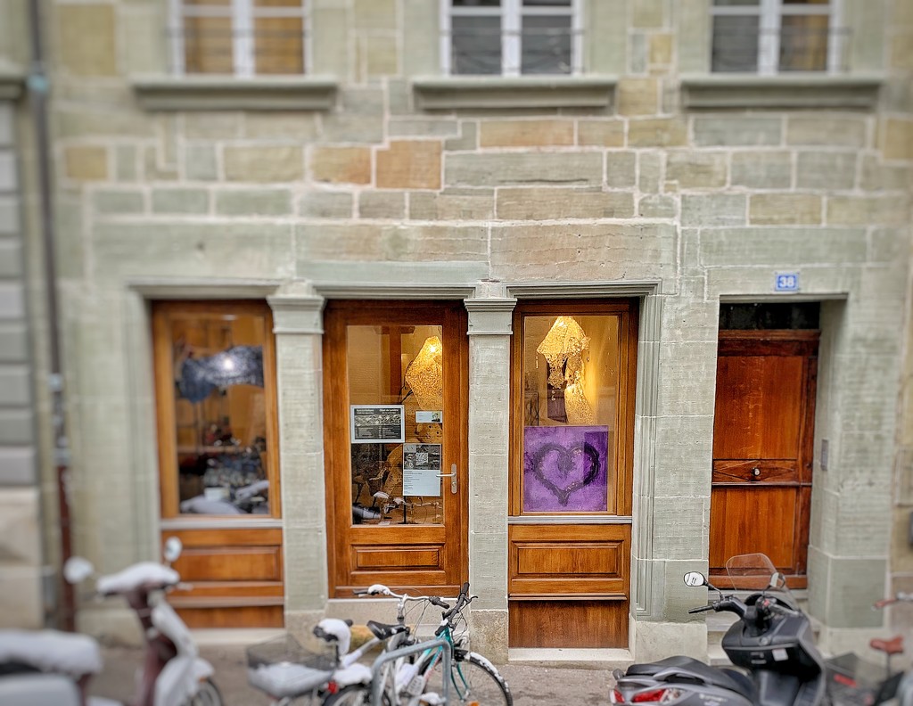 Purple Heart on the windows.  by cocobella