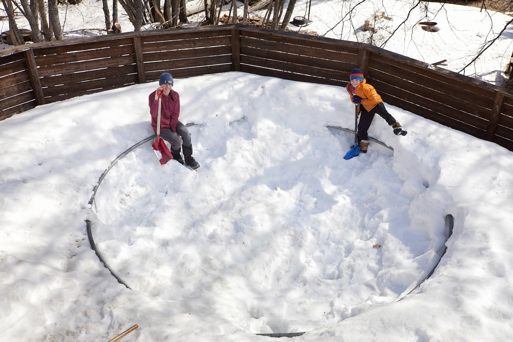 Shovelling out the trampoline pit by kiwichick