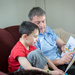 Dexter Reading Pete the Cat with Daddy by kph129
