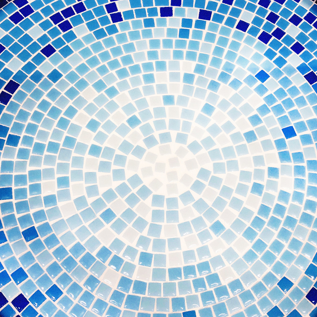 The Blue Mosaic-Topped Table by yogiw