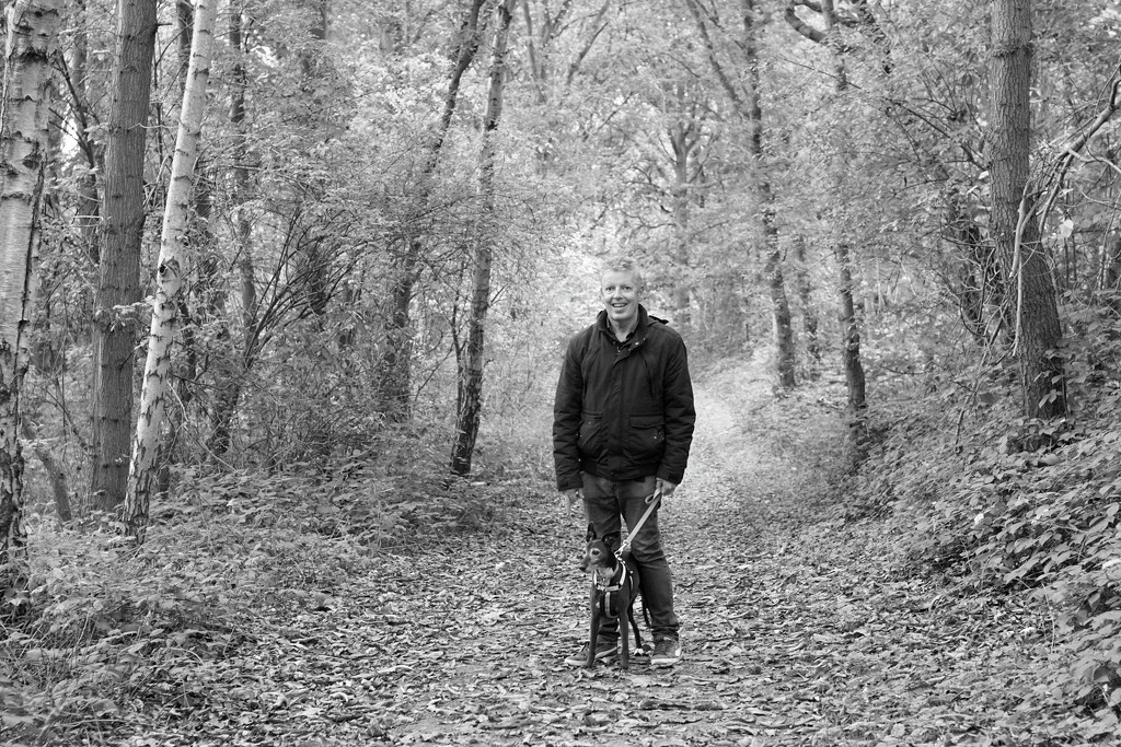 Phil and Ruby in The Woods Revisited (Yashica 50mm ML f1.7 vintage lens) by phil_howcroft