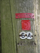 5th Apr 2020 - red and white telegraph pole