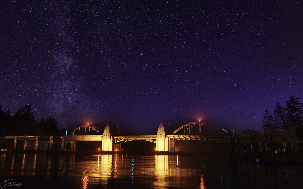 Starry Night Over the Bridge by jgpittenger