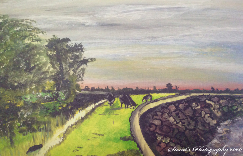 The Seawall Goldcliff (painting) by stuart46