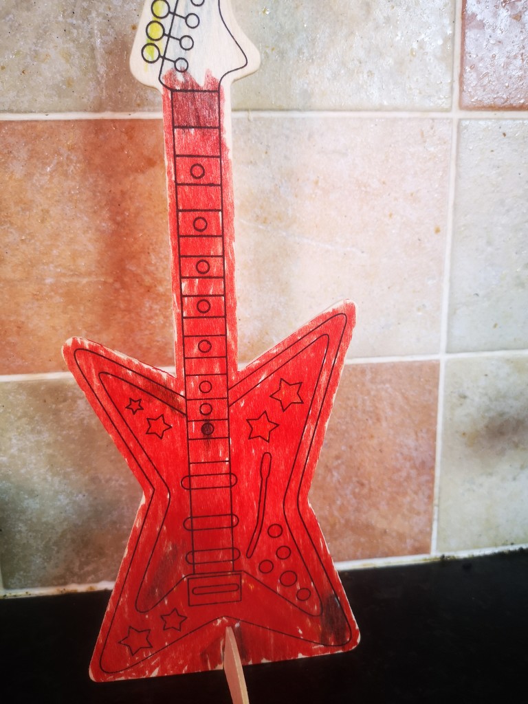Guitar ~ red  by plainjaneandnononsense