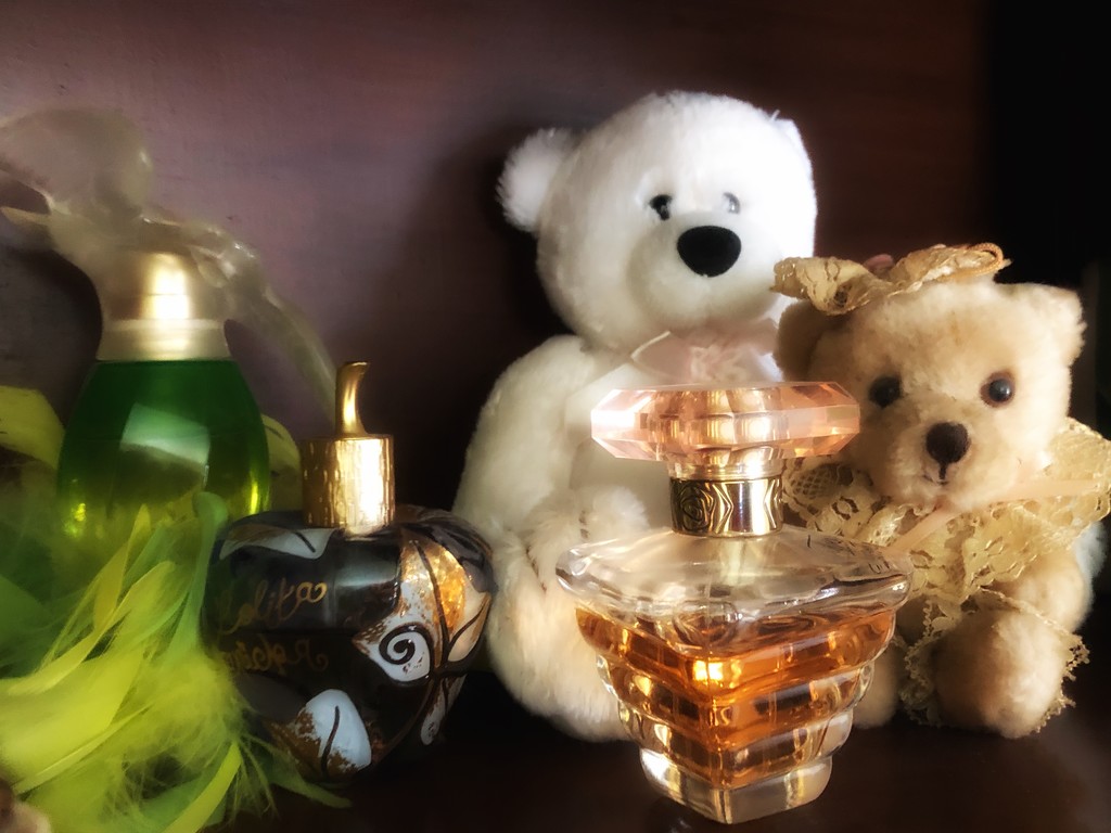 teddy bears and perfume bottles by amyk