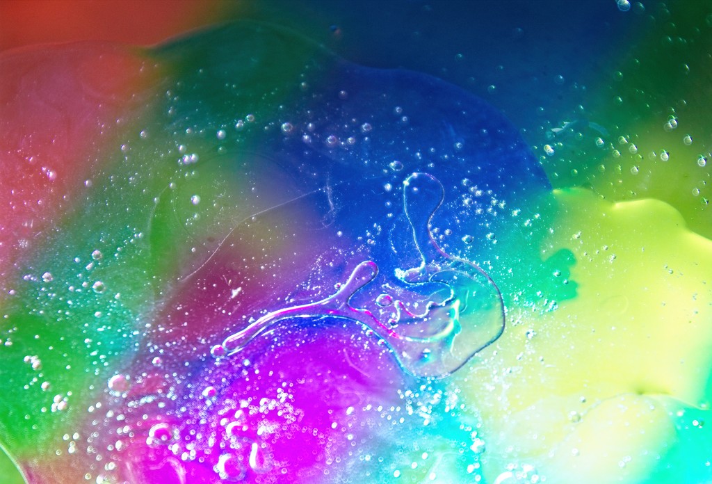 Glowing rainbow bubble by kiwinanna