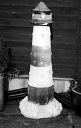 5th May 2020 - Garden Lighthouse ~ b&w