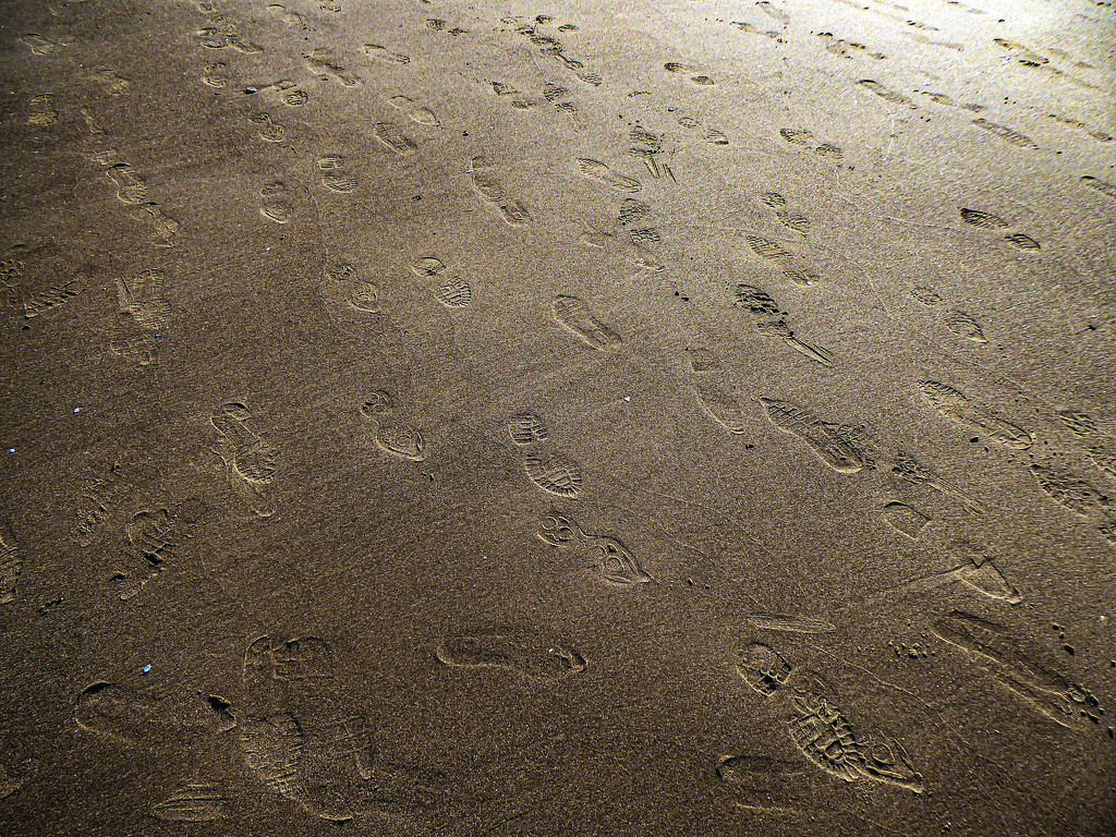 Footprints in the sand by frequentframes