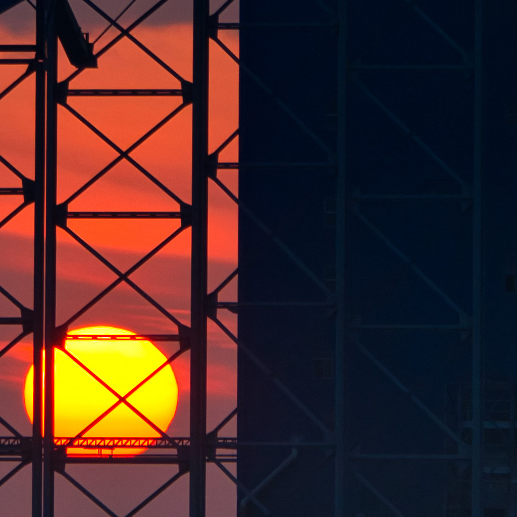 Tonight's Smoky Sunset Through The Grain Terminal DSC_8594 by merrelyn
