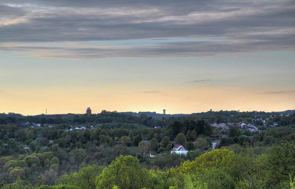 Evening sky over a town by mittens