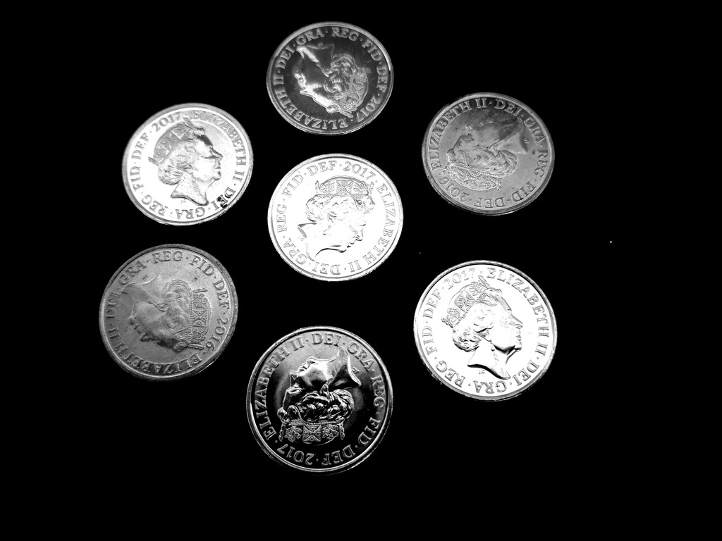 Coins ~b&w by plainjaneandnononsense