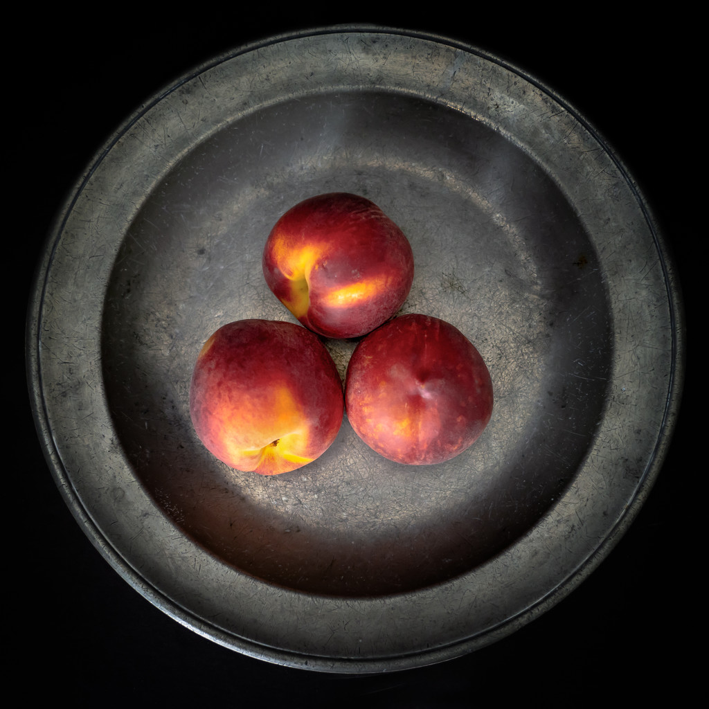  three peaches in a dish by jernst1779