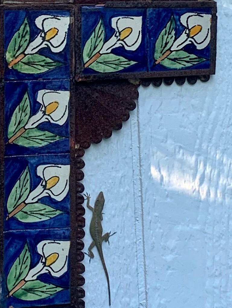 The lizard and the rusted cross by louannwarren